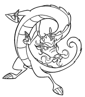 A coloring page of american dragon ball z - jake long